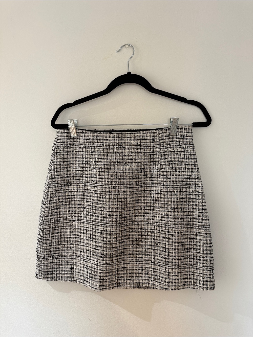 Aritzia Black & White Tweed Mini Skirt